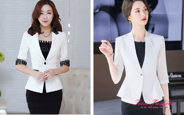 Áo khoác vest nữ kiểu Hàn Quốc - Dáng lửng