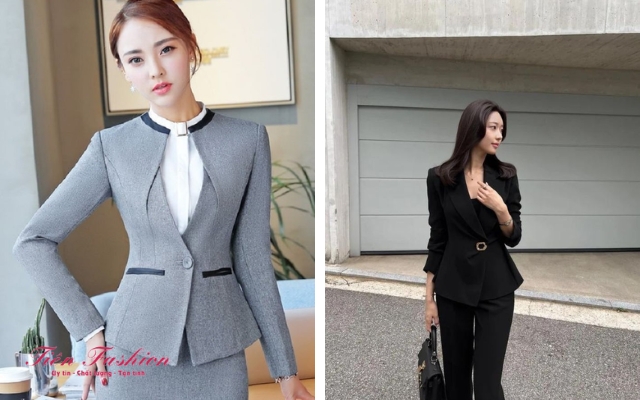 Áo khoác vest nữ kiểu Hàn Quốc - Chiết eo