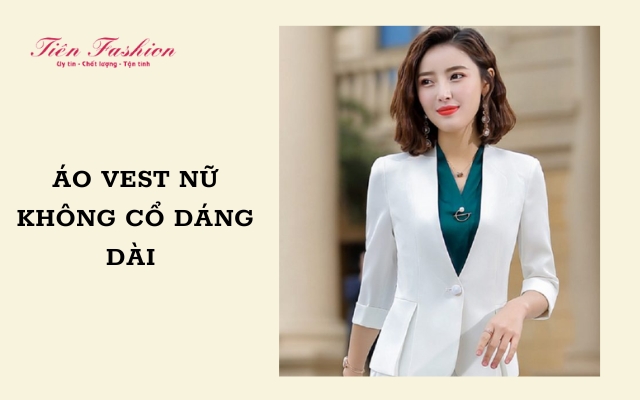 Áo khoác vest nữ thời trang Hàn Quốc - vest không cổ