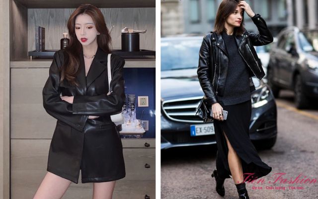 áo vest da nữ bằng da bò